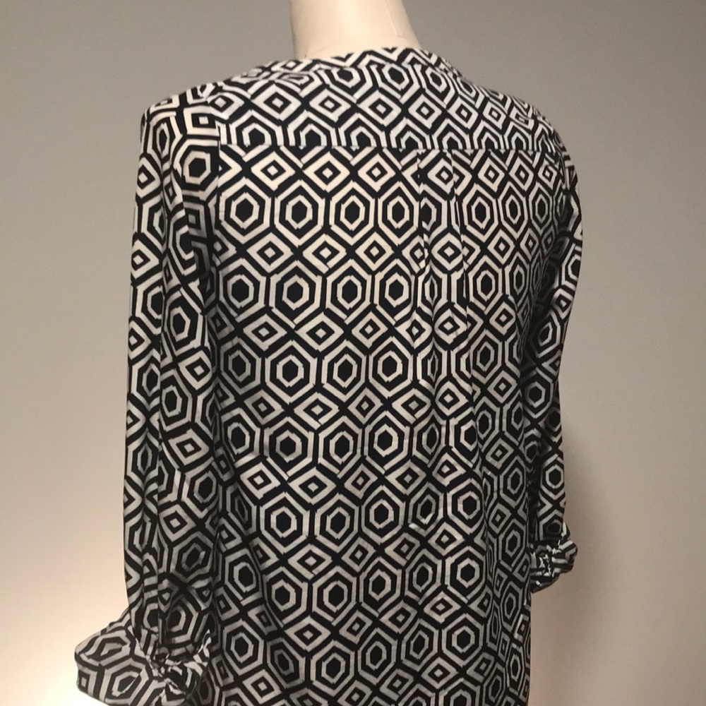 GAP navy/white geometric long sleeve dress ▪️sz XS - Picture 7 of 8